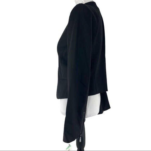 Anne Klein NWT Black Collarless Long‎ Sleeve Career Minimalist Blazer 8/C38 - Picture 6 of 10